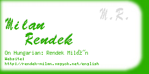 milan rendek business card